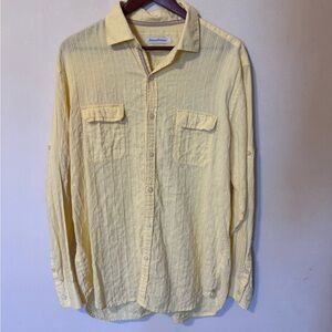 Tommy Bahama Linen Cotton Blend Light Yellow Shirt